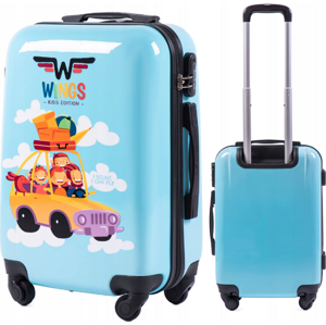 Svetlomodrý detský cestovný kufor veľ. S JAY PC-KD01, Wings S, CAR Veľkosť: XS