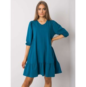 Modré dámske voľné šaty RV-SK-7248.09P-sea Veľkosť: L/XL