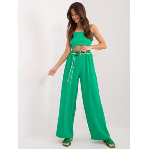 Zelené rovné nohavice s vysokým pásom DHJ-SP-8927.19-green Veľkosť: ONE SIZE