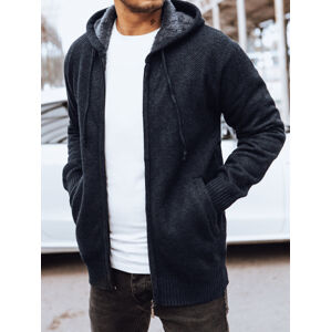 Tmavomodrý zateplený sveter na zips WX2154 Veľkosť: 3XL