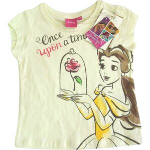 Disney Princess Bella smotanové dievčenské tričko s potlačou Veľkosť: 122/128