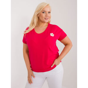 Červené tričko s drobnou potlačou -RV-BZ-9609.88-red Veľkosť: ONE SIZE