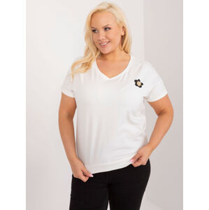 Biele tričko s drobnou potlačou -RV-BZ-9609.88-white Veľkosť: ONE SIZE