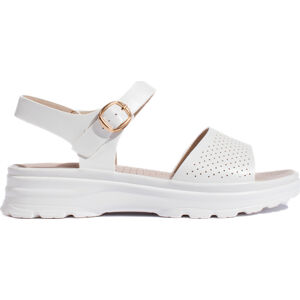 Pohodlné biele dámske sandále s perforovaním GD-FL1235W Veľkosť: 38