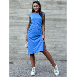 Modré midi šaty s rozparkom TW-SK-2318.69P-blue Veľkosť: L