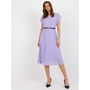 Svetlofialové plisované midi šaty DHJ-SK-8839-1.23X-light violet Veľkosť: ONE SIZE