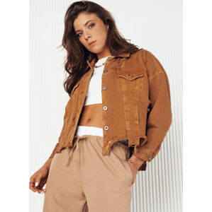 Hnedá oversize džínsová bunda MOLI TY4130 Veľkosť: L/XL
