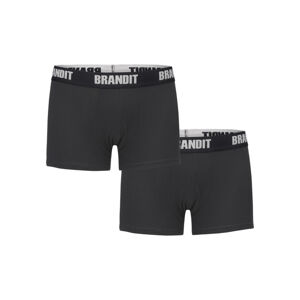 Brandit Boxershorts Logo 2er Pack black/black - XXL
