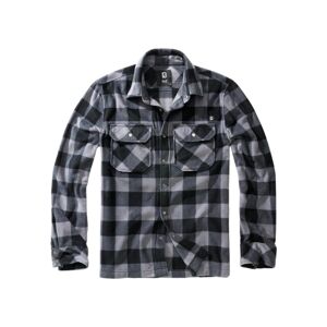 Brandit Jeff Fleece Shirt Long Sleeve black/grey - XL