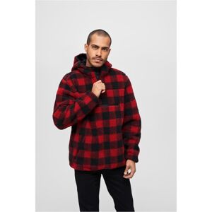 Brandit Teddyfleece Worker Pullover Jacket red/black - 4XL