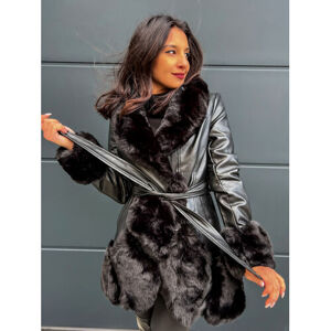 Koženková zimná bunda s kožušinkou EVINA* veľkosť: M