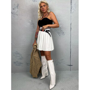 Plysovaná sukňa s opaskom ROSENA* veľkosť: S