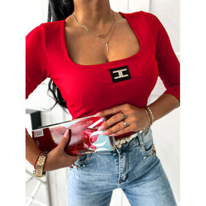 Červené tričko s dlhým rukávom HOLLY* veľkosť: one size
