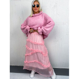 Dlhá ružová sukňa s gumeným pásom LENALEE veľkosť: one size