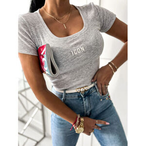 Sivé vrúbkované tričko ICON* veľkosť: one size
