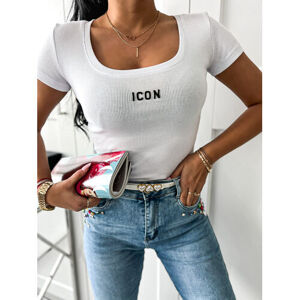 Biele vrúbkované tričko ICON* veľkosť: one size