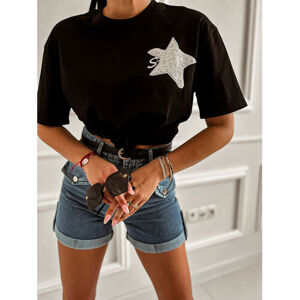 Vyšívané tričko zdobené flitrami STAR veľkosť: one size