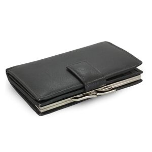 Černá dámská kožená rámová peněženka se zápinkou 511-6232-60