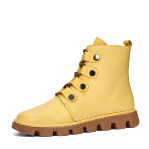 Robel dámske kožené členkové topánky na zips - žlté - 41