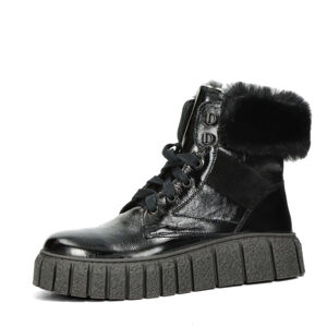 ETIMEĒ dámske zimné členkové topánky s kožušinou - čierne - 38
