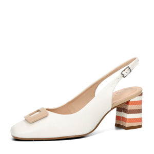 ETIMEĒ dámske kožené sandále - biele - 39