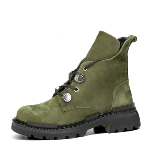 ETIMEĒ dámske nubukové členkové topánky - zelené - 38