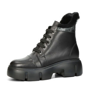 ETIMEĒ dámske zimné členkové topánky na zips - čierne - 38