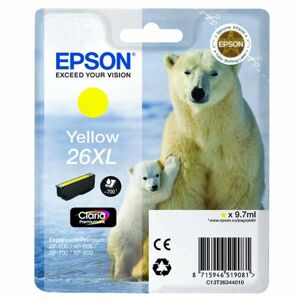 Epson originál ink C13T26344020, T263440, 26XL, yellow, 9,7ml, žltá