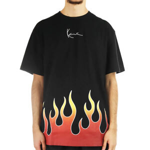 Tričko Karl Kani Small Signature Flame Tee Black - XL
