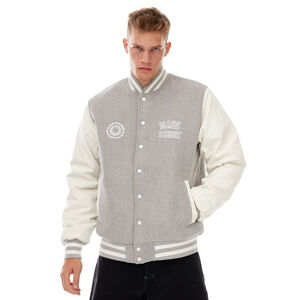 Mass Denim Athletic Baseball Jacket heather grey - L