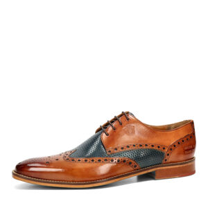 Melvin & Hamilton pánske luxusné spoločenské topánky s koženou podošvou - koňakové - 43