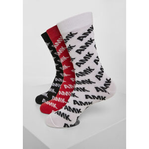 Mr. Tee AMK Allover Socks 3-Pack black/red/white - 35–38