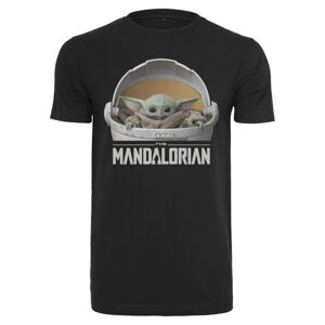 Mr. Tee Baby Yoda Mandalorian Logo Tee black - S