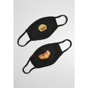 Mr. Tee Burger and Hot Dog Face Mask 2-Pack black - UNI
