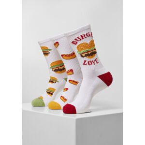 Mr. Tee Burger Hot Dog Socks 3-Pack white - 43–46