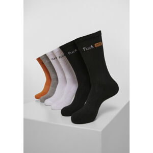 Mr. Tee Fuck Off Socks 6-Pack black/white/grey/neonorange - 35–38