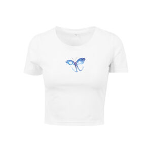 Mr. Tee Ladies Butterfly Cropped Tee white - XS