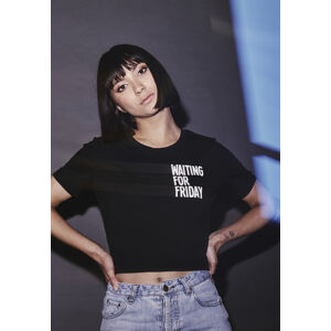 Mr. Tee Ladies Waiting For Friday Cropped Tee black - S