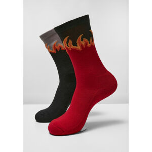 Mr. Tee Long Flame Socks  2-Pack red/black - 47–50