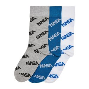 Mr. Tee NASA Allover Socks Kids 3-Pack brightblue/grey/white - 31–34