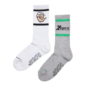 Mr. Tee Popeye Socks 2-Pack heathergrey/white - 39–42