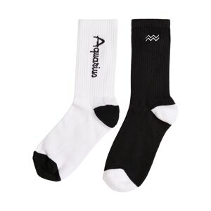 Mr. Tee Zodiac Socks 2-Pack black/white aquarius - 35–38