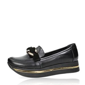 Olivia shoes dámske kožené zateplené poltopánky - čierne - 36