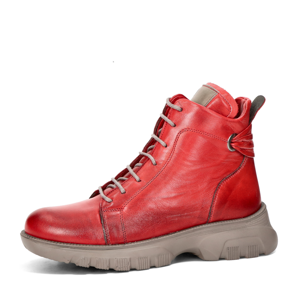 Robel dámske kožené členkové topánky - červené - 38