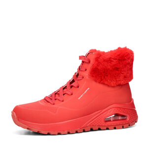 Skechers dámske zimné členkové topánky s kožušinou - červené - 39