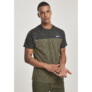 Southpole Color Block Tech Tee marled olive - M