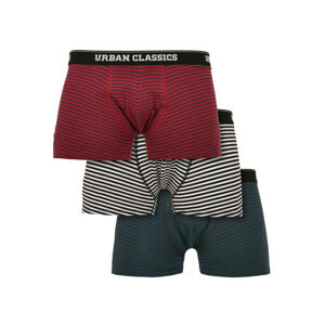 Urban Classics Boxer Shorts 3-Pack btlgrn/dkblu+bur/dkblu+wht/blk - M