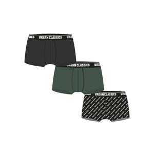 Urban Classics Boxer Shorts 3-Pack darkgreen+black+branded aop - XXL