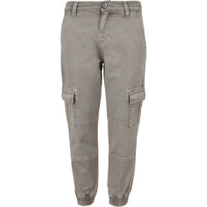 Urban Classics Boys Washed Cargo Twill Jogging Pants grey - 110/116