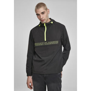 Urban Classics Contrast Pull Over Jacket black/electriclime - L